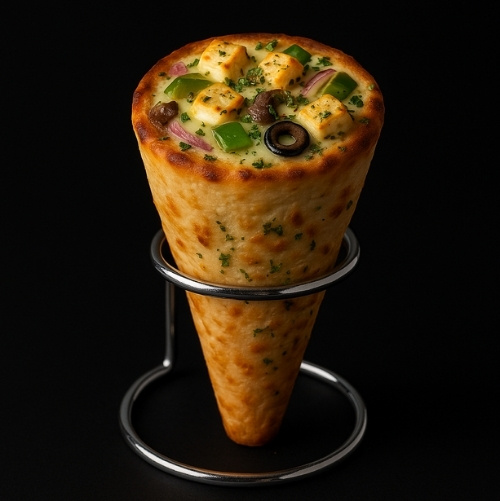 Veggie Paneer Delight Pizza Cone