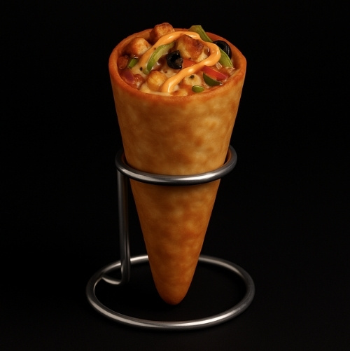 Peppery Chicken Delight Pizza Cone