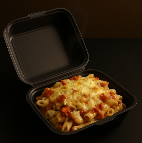 Bacon and chicken pasta in white sauce